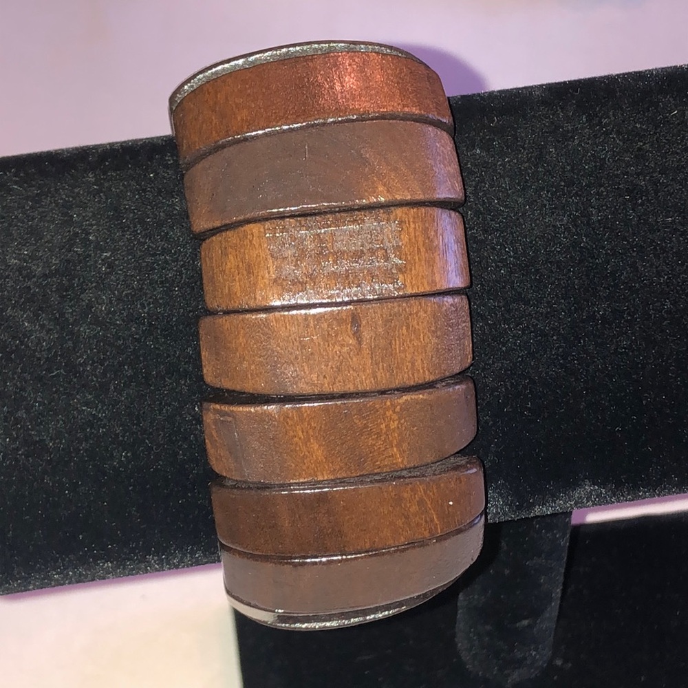 Wooden Link Boho Stretchy Bracelet